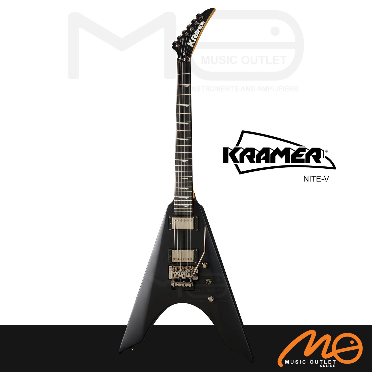 KRAMER NITE-V FLOYD ROSE ELECTRIC GUITAR (SATIN BLACK) *