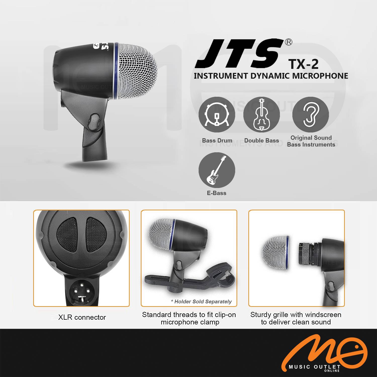 JTS TX2 BASS DYNAMIC INSTRUMENT MICROPHONE