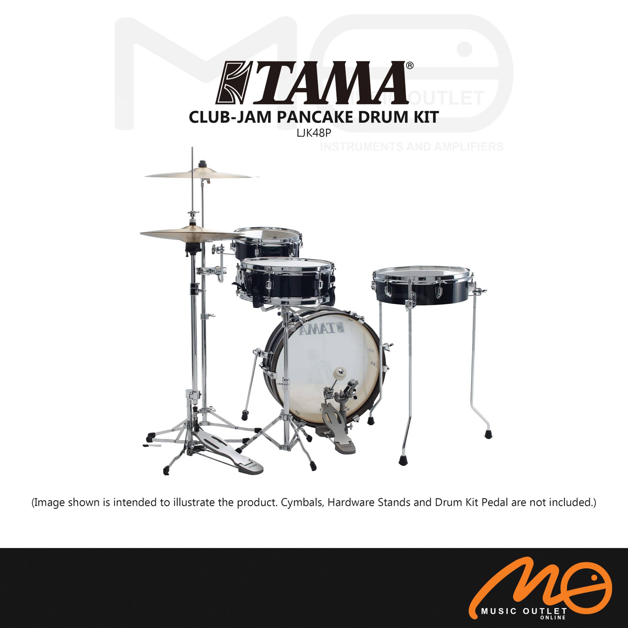 TAMA LJK48P CLUBJAM PANCAKE 4PIECE DRUM KIT (HAIRLINE BLACK)