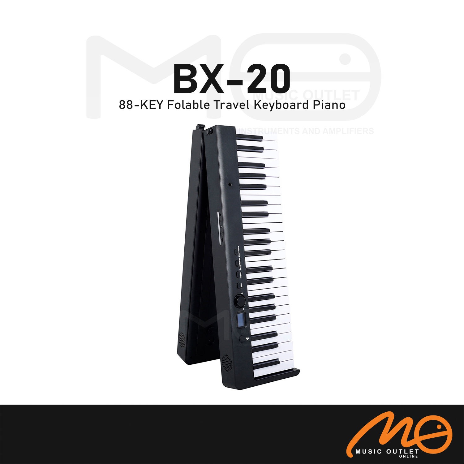 BSL BX20 88KEY FOLDABLE TRAVEL KEYBOARD PIANO (BLACK)